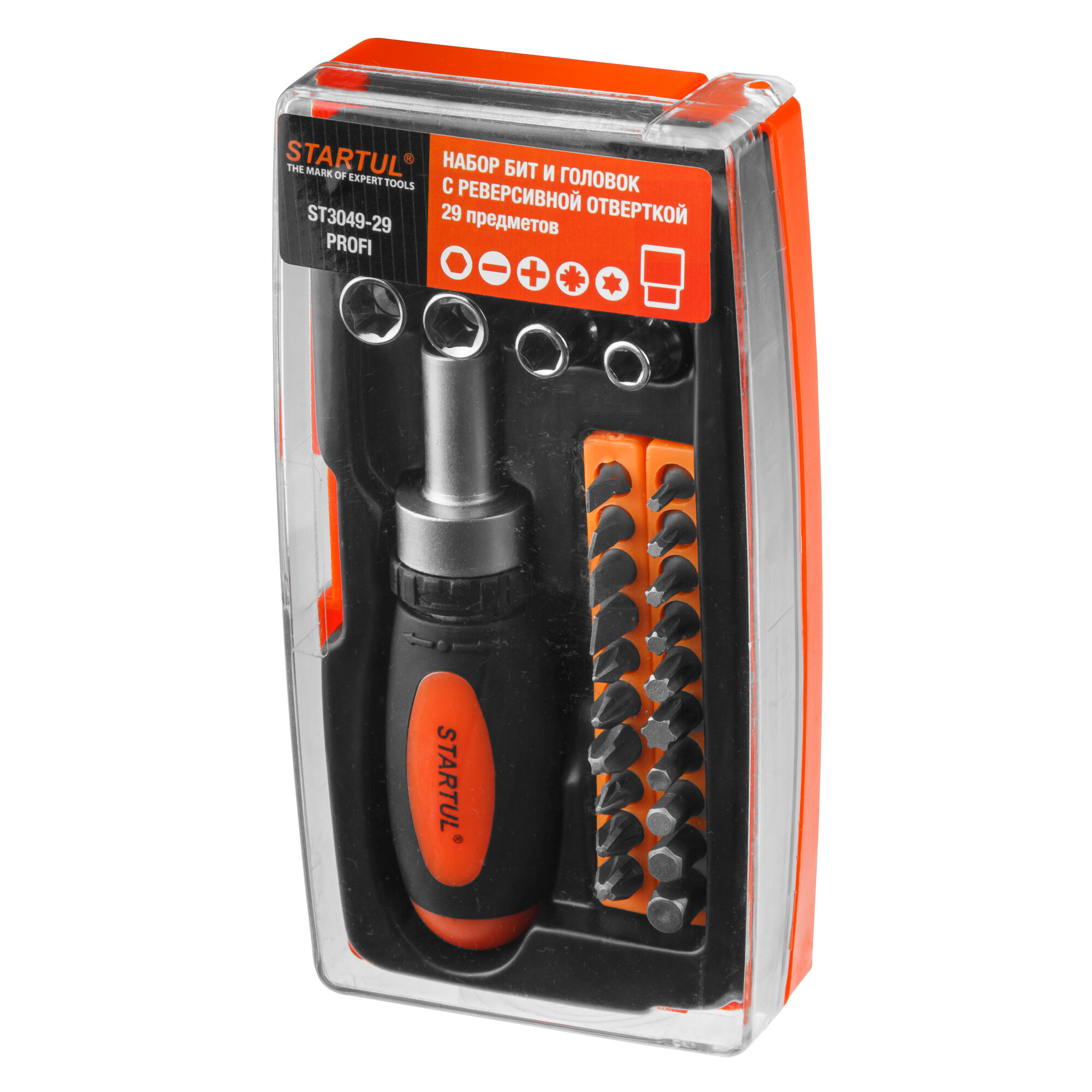 Набор инструментов 1/4" 6 граней 29 предметов STARTUL Profi (ST3049-29) — фото 1