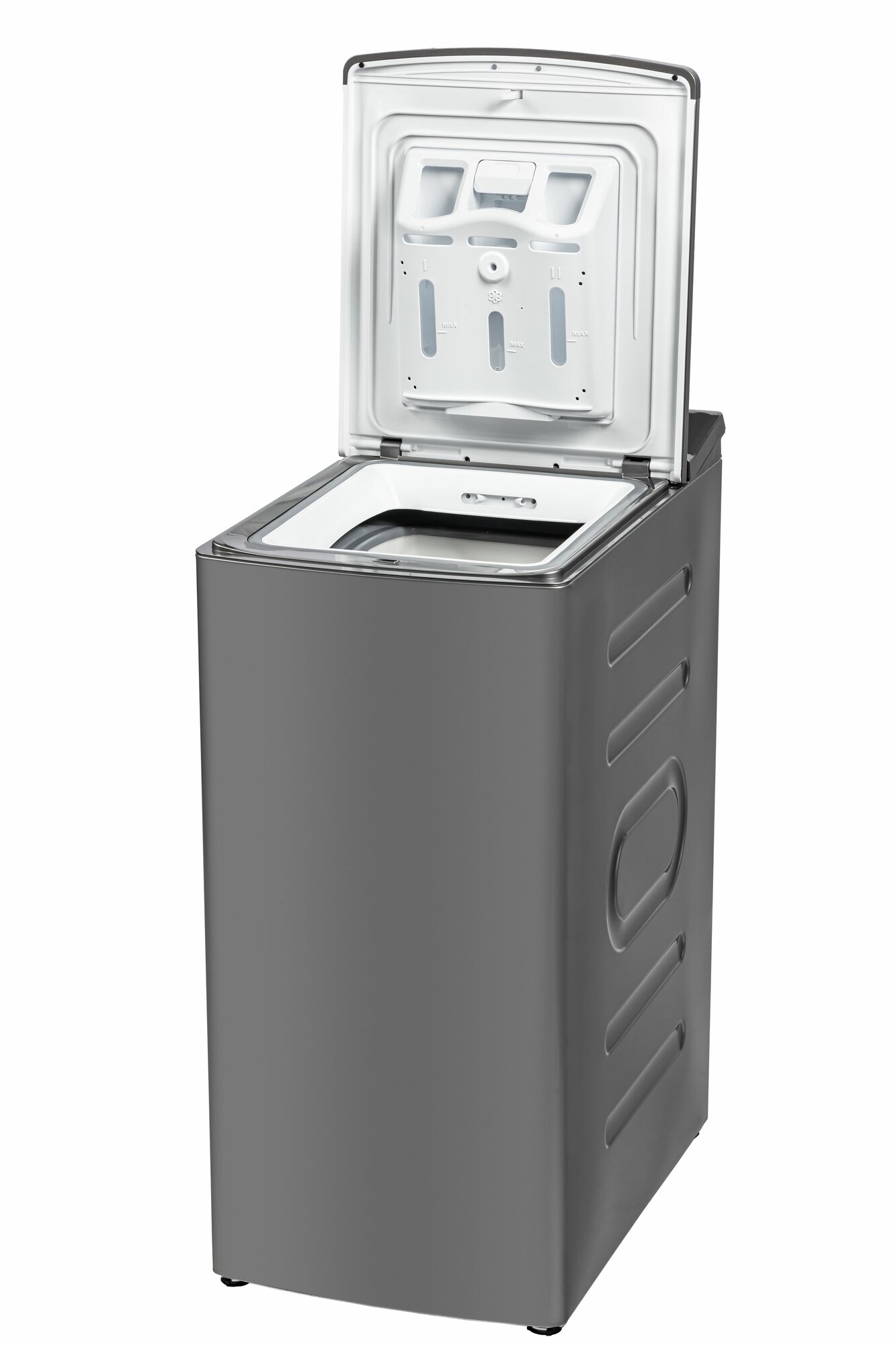 Стиральная машина с вертикальной загрузкой Бирюса WM-MT813/05 M, Inverter, 8 кг с паром, дисплей, самоочистка, металлик — фото 1