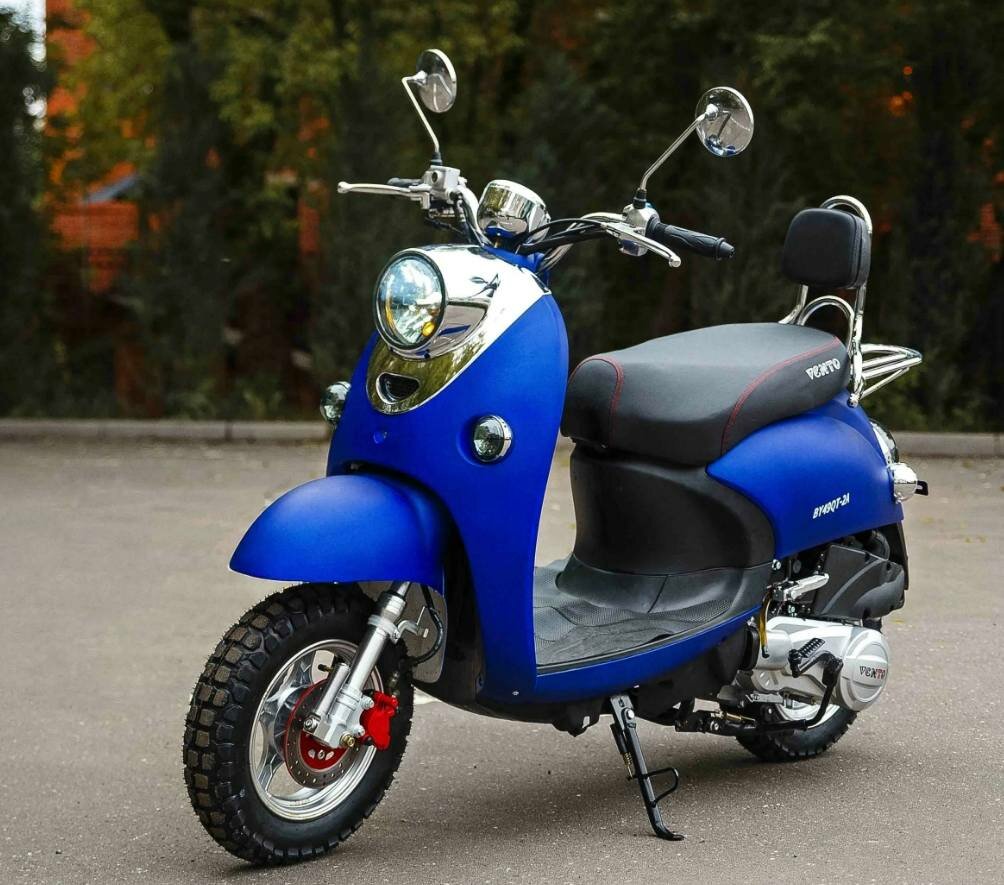 Скутер VENTO Retro, 50 куб. см, 4-тактн, 3 л. с, цвет матовый синий VENTO-RETRO-M/BL