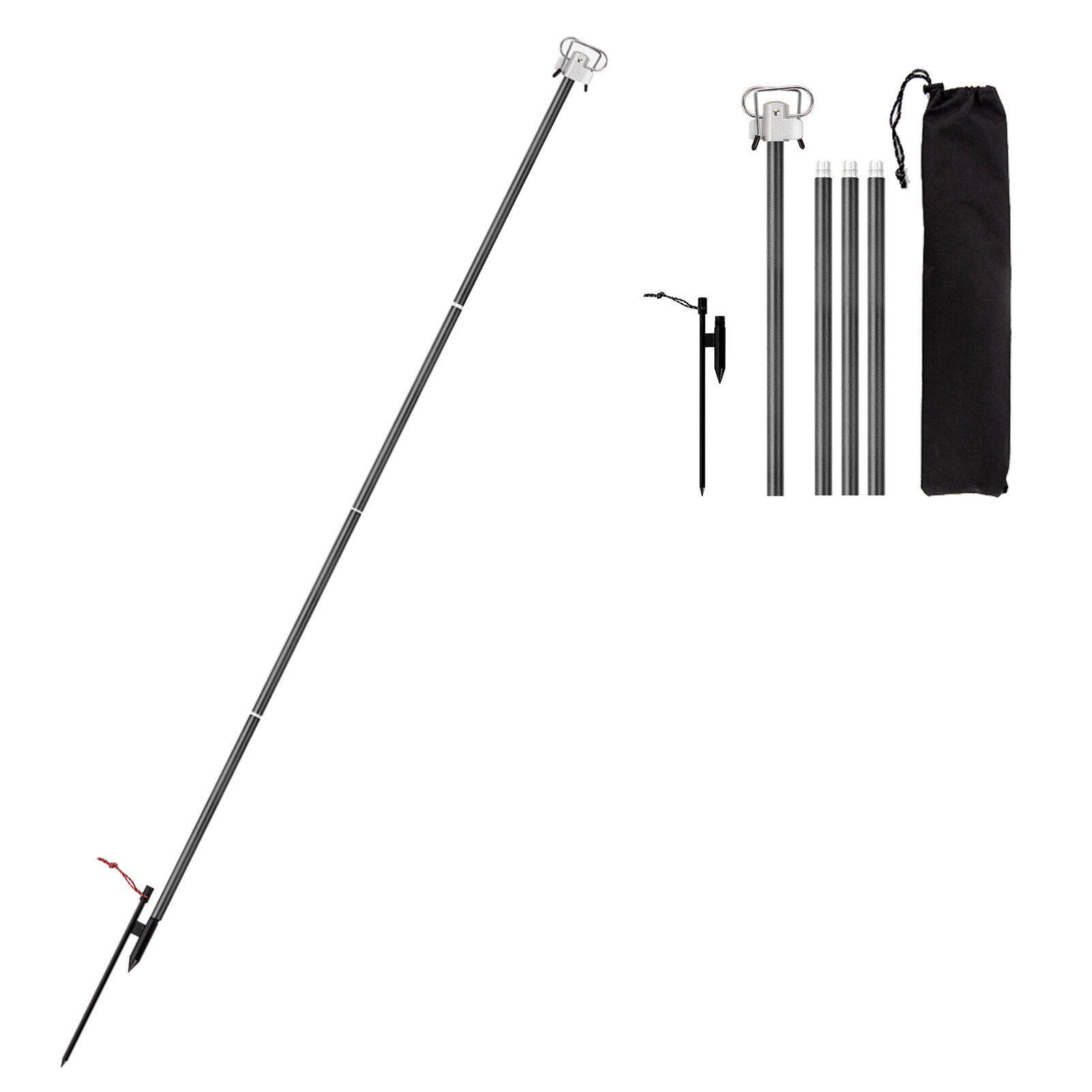 Портативная фольдоваемая лампа для кемпинга легкий фольдоваемый алюминиевый подставка для фонаря держатель для наружного света стик для кемпинга походов рыбалки сада барбекю черный/кофе/зеленый 44*6см 42*1.5см 27*4см 46*10см 561г 1шт