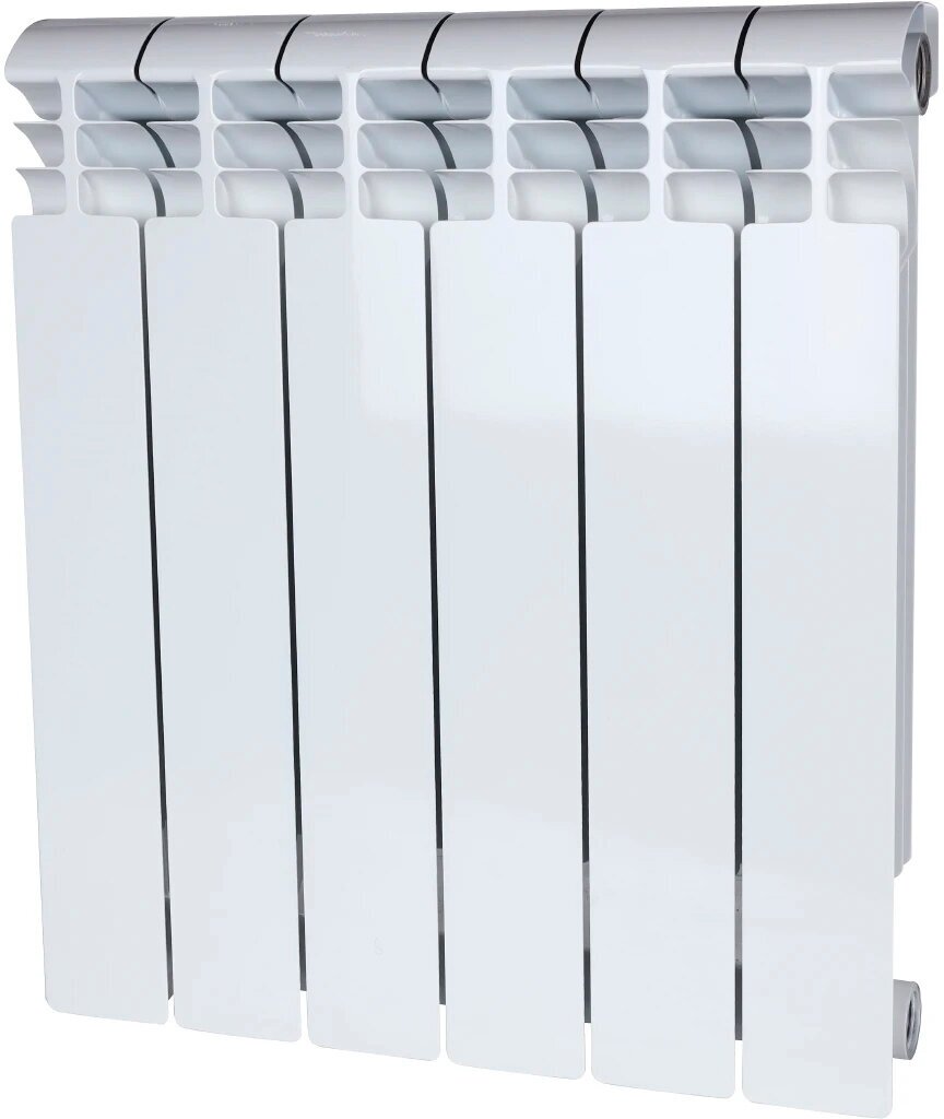 Радиатор STOUT Vega 500 6 секций алюминиевый боковое подключение белый SRA-1310-050006