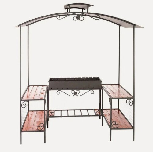 Изображение товара Мангальная беседка "Классик" со съемной жаровней и с дровницей