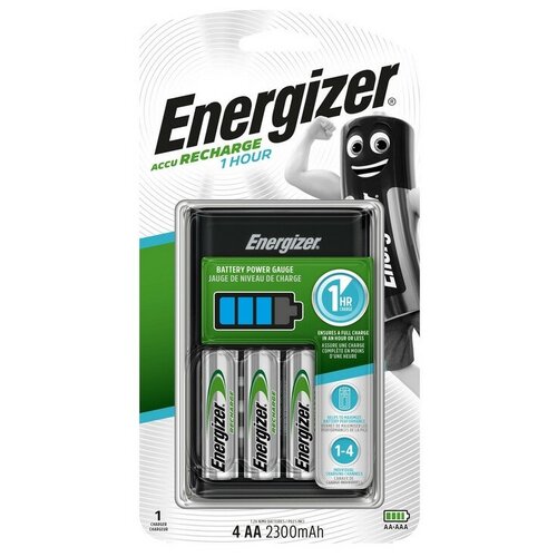 фото Зарядное устройство energizer: 4 слота aa/aaa, в комплекте 4 аккумулятора aa 2300mah