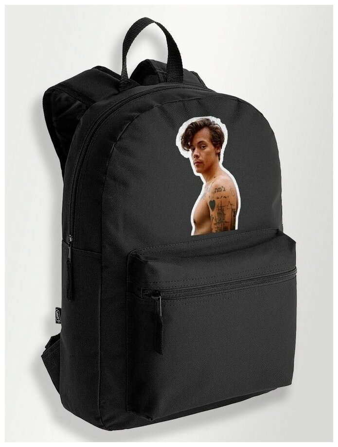 Черный школьный рюкзак с DTF печатью Музыка Гарри Стайлс Harry Styles, певец - 28