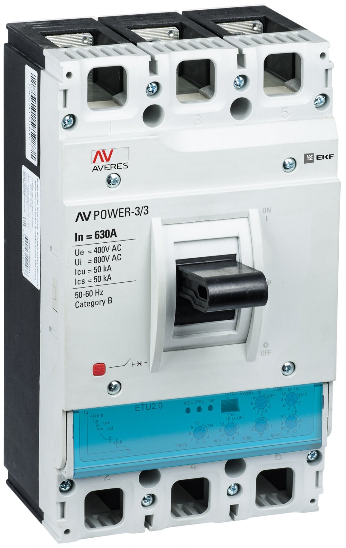 Выключатель автоматический AV POWER-3/3 630А 50кА ETU2.0 , EKF MCCB-33-630-2.0-AV (1 шт.)