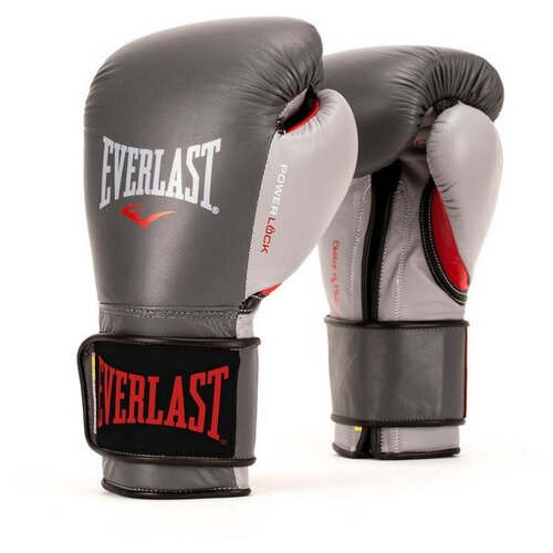 фото Боксерские перчатки everlast powerlock серый/красный 16 oz