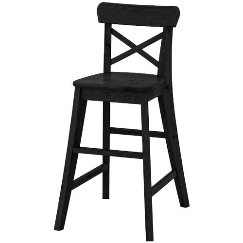 Детский полубарный стул Ингольф (INGOLF Junior), массив сосны, черный