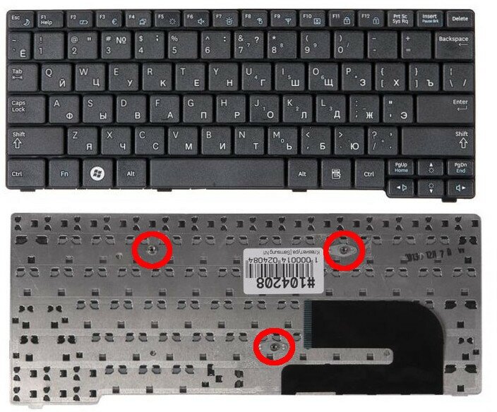 Клавиатура для ноутбука Samsung N140, N145, N148, N150, NB20, NB30 черная