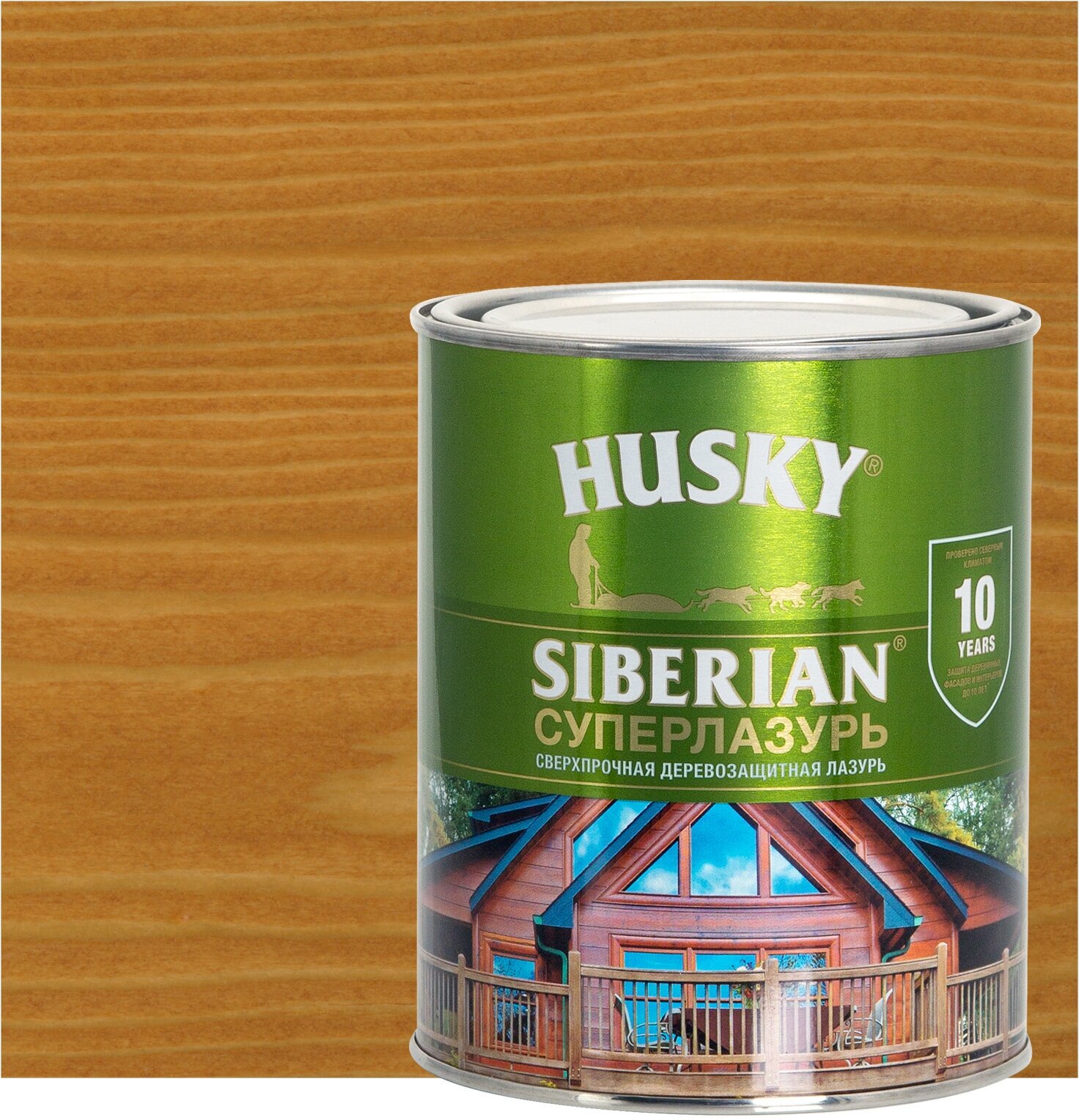 Лазурь для дерева Husky Siberian Суперлазурь цвет Орегон 0.9 л