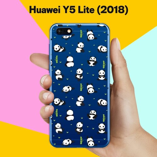 Силиконовый чехол Панды на Huawei Y5 Lite (2018) силиконовый чехол лама с гитарой на huawei y5 lite 2018