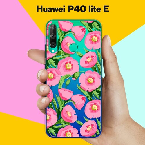 Силиконовый чехол Узор из цветов на Huawei P40 Lite E