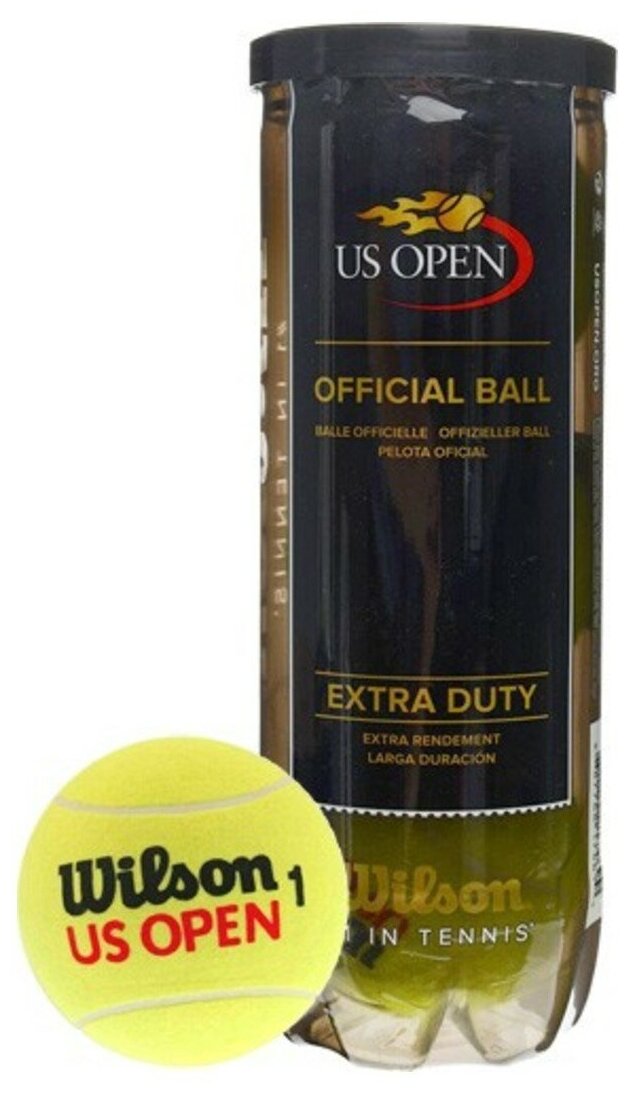 Набор мячей для большого тенниса Wilson US OPEN XD TBALL, 3 шт, Желтый, размер Без размера - фото №3
