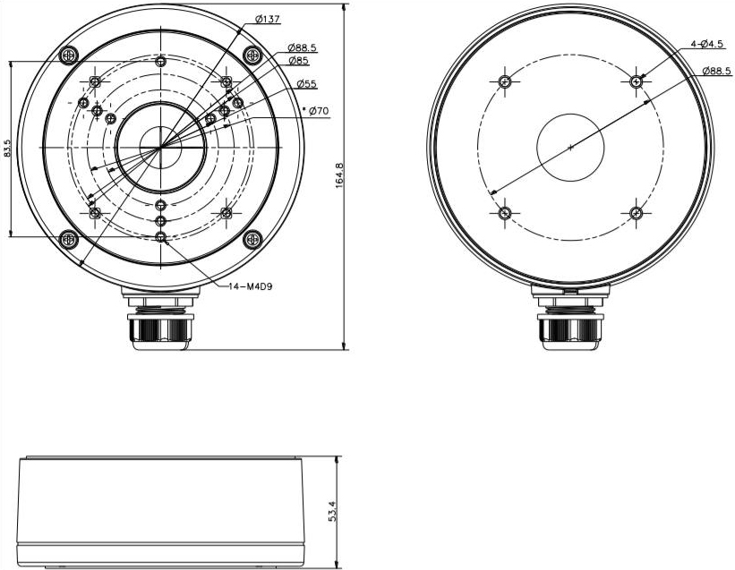 Монтажная коробка Hikvision DS-1280ZJ-S