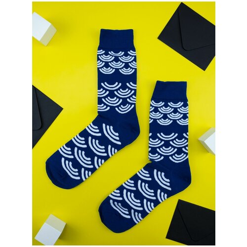 Носки 2beMan, размер 39-44, синий, белый носки 2beman размер 35 39 желтый синий белый