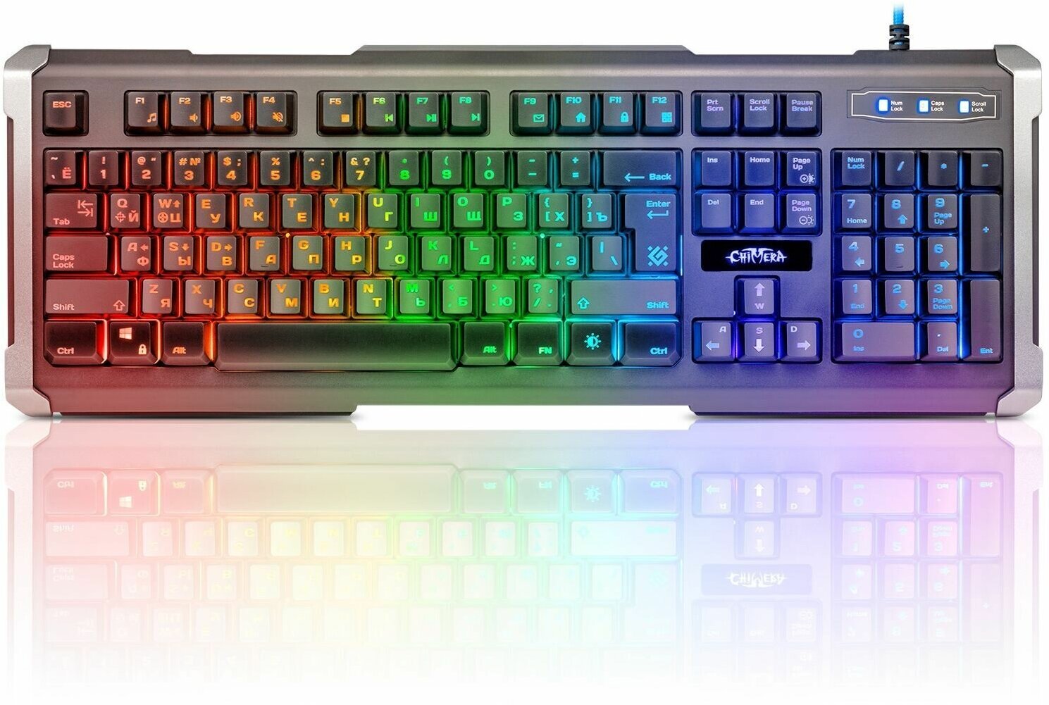 Клавиатура Defender Chimera GK-280DL RU (45280) черный, игровая (RGB подсветка, 9 режимов)
