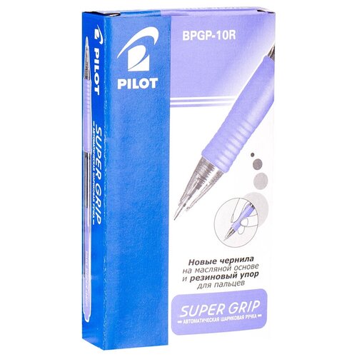 PILOT Набор шариковых ручек Super Grip, 0.7 мм (BPGP-10R-F), 12 шт.