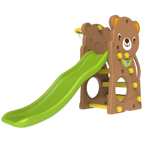 Горка Toy Monarch Мишка, коричневый/зеленый горка 1toy с кольцом babystyle слон 168х86х108 см 26636g