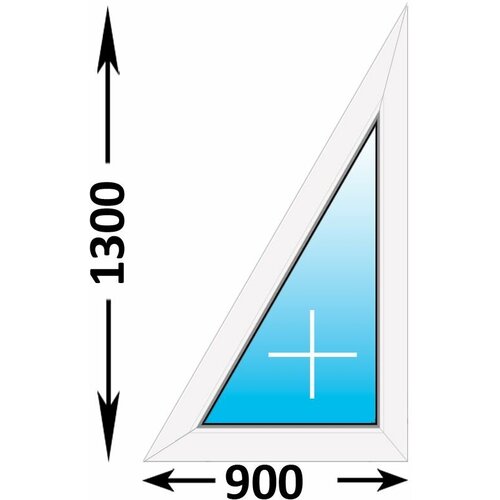 Пластиковое окно Melke треугольное глухое правое 900x1300 (ширина Х высота) (900Х1300)