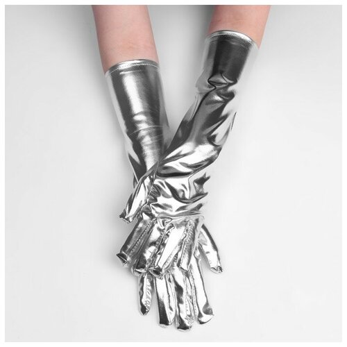 Карнавальные перчатки, цвет серебро 9197372 карнавальные перчатки цвет серебро