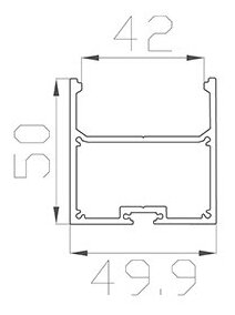 Алюминиевый профиль LC5050 177 (2000х50х50мм с рассеивателем)