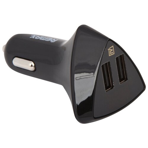 фото Автомобильное зарядное устройство remax с 2 usb выходами alien series car charger rcc208 ток зарядки 3,4а с дисплеем (черное)