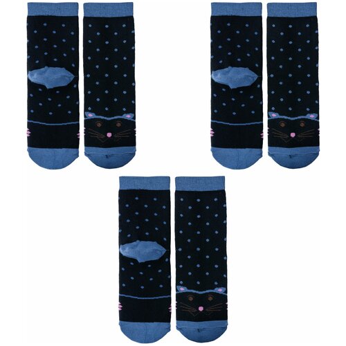 Носки Альтаир 3 пары, размер 18, черный носки альтаир 3 пары размер 18 мультиколор