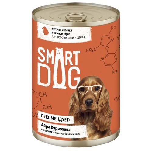 Влажный корм для собак Smart Dog индейка 1 уп. х 10 шт. х 400 г (для мелких пород) влажный корм для собак smart dog курица потроха 1 уп х 10 шт х 400 г для мелких пород