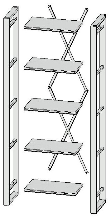 Стеллаж в стиле Лофт, стеллаж этажерка для книг - фотография № 5
