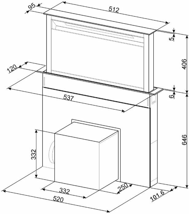 Встраиваемая вытяжка Smeg KDD 60VXE-2, черный - фотография № 4