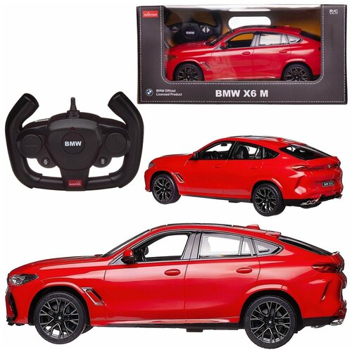 Машина р/у BMW X6 M, 1:14 , 2,4G, свет фар и салона, цвет красный. машина р у 1 14 bmw x6 m 2 4g свет фар и салона цвет красный 99200r