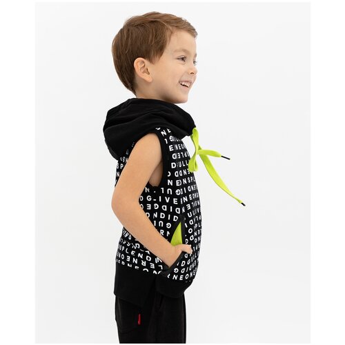 фото Жилет gulliver размер 122, черный с принтом