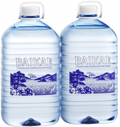 Вода питьевая Байкальская глубинная Baikal430 негаз. 5л ПЭТ (2шт/уп)