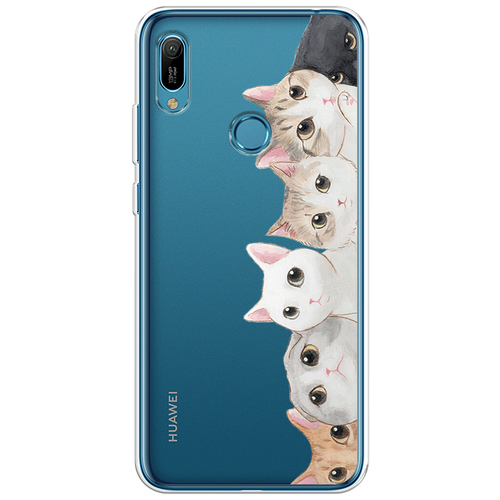 Силиконовый чехол на Huawei Y6 (2019)/Y6s/Honor 8A/8A Pro / Хуавей Y6 (2019)/Y6s/Хонор 8A/8A Pro Котики, прозрачный силиконовый чехол синие бабочки на honor 8a 8a pro prime хонор 8а 8а про прайм