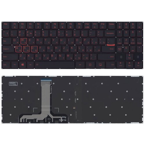 Клавиатура для ноутбука Lenovo Legion Y520 Y520-15IKB черная без рамки красная подсветка 1811₽