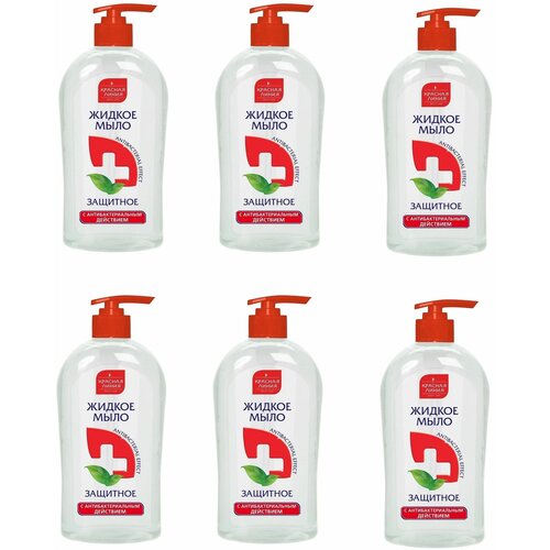 Купить Красная Линия Жидкое мыло Защитное с антибактериальным действием, 520г, 6 штук, Красная линия