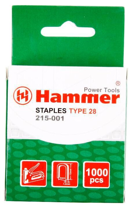 Скобы Hammer 215-001 тип 28 для степлера