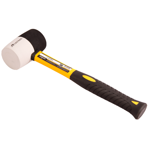 фото Киянка резиновая ultima, 225 г, черно-белая резина, фиберглассовая рукоятка