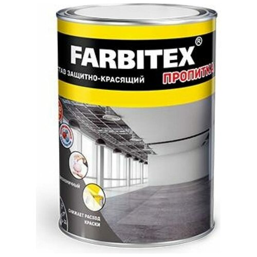Пропитка для бетона, состав защитно-красящий для бетона и бетонных полов FARBITEX Серый 3,6 кг быстросохнущий защитно красящий состав для древесины farbitex 4300008469