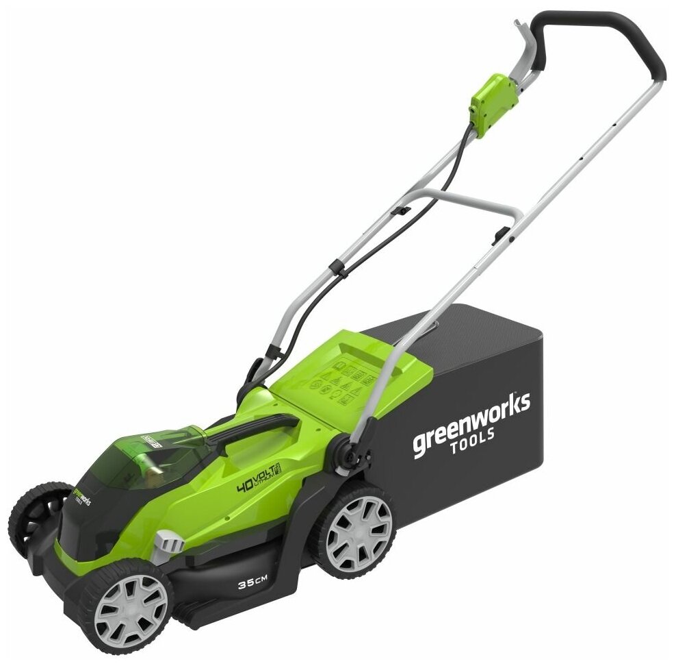 Аккумуляторная газонокосилка GreenWorks G40LM35K2x