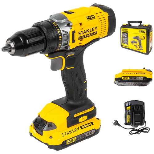 Дрель-шуруповерт аккумуляторная Stanley Fatmax SCD708D2K, 18 В Li-ion 2x2 Ач