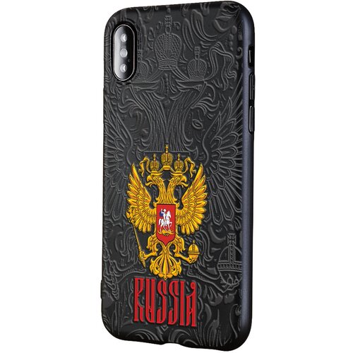 Силиконовый чехол Mcover для Apple iPhone X с рисунком Russia силиконовый чехол mcover для apple iphone 7 с рисунком russia орнамент