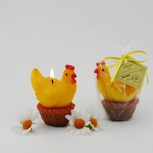 Декоративная свеча Курочка в корзинке 583₽