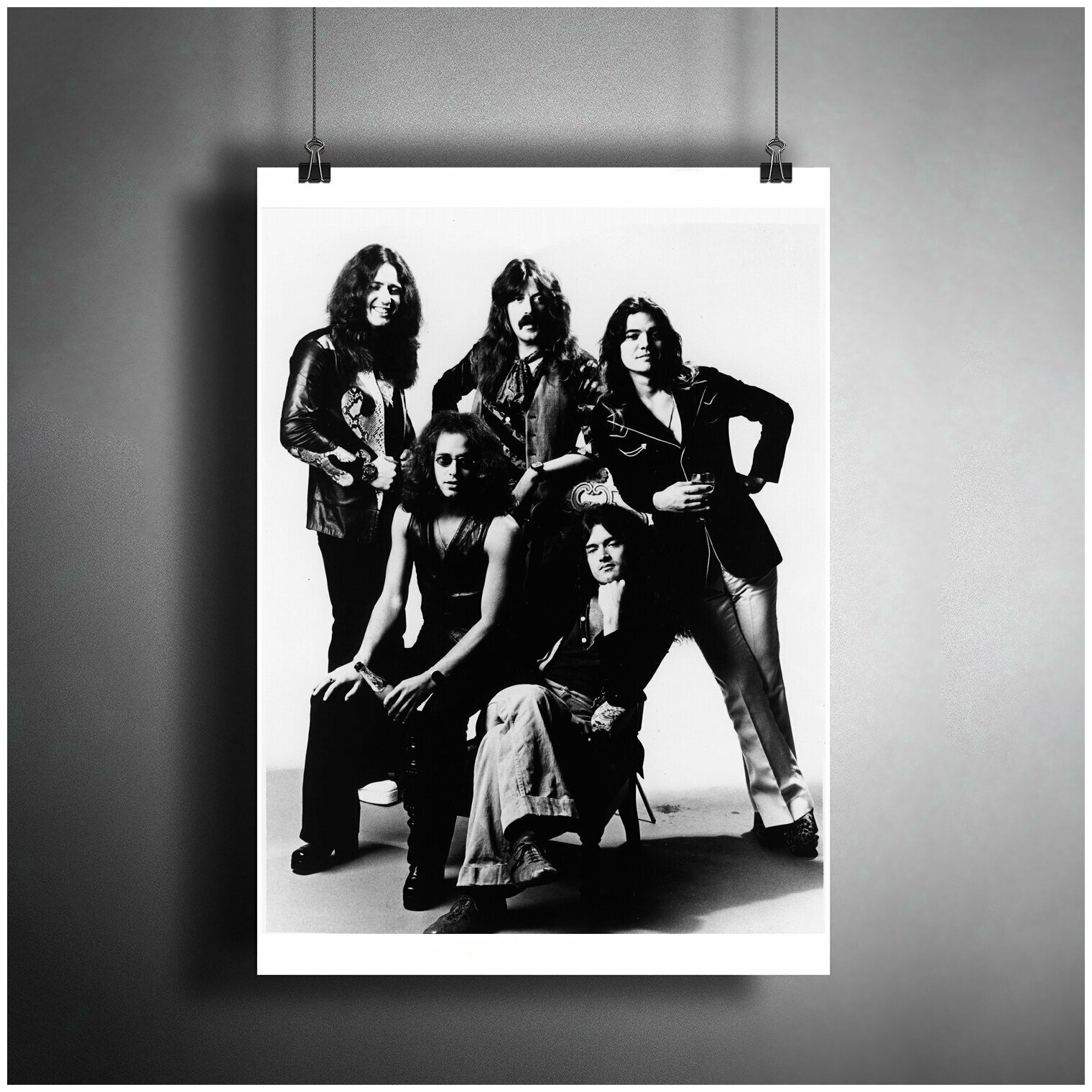 Постер плакат для интерьера "Музыка: Британская рок-группа Deep Purple" / Декор дома, офиса, комнаты, квартиры A3 (297 x 420 мм)