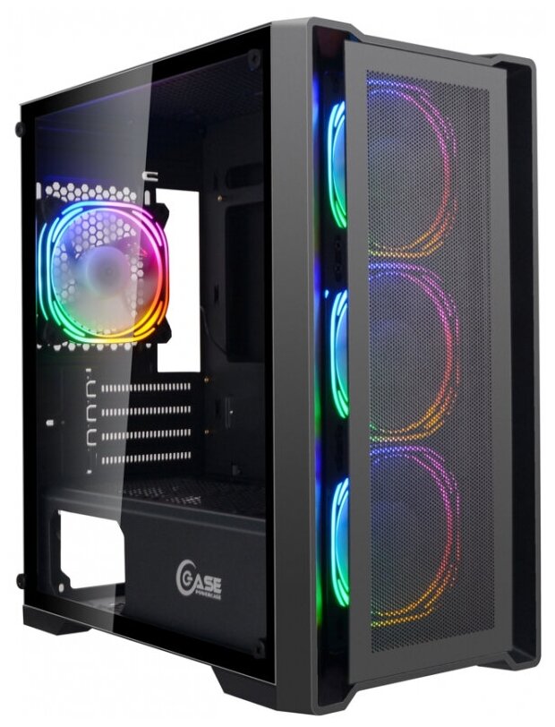 Корпус Powercase Alisio Micro X4B mATX без БП Black CAMIB-L4