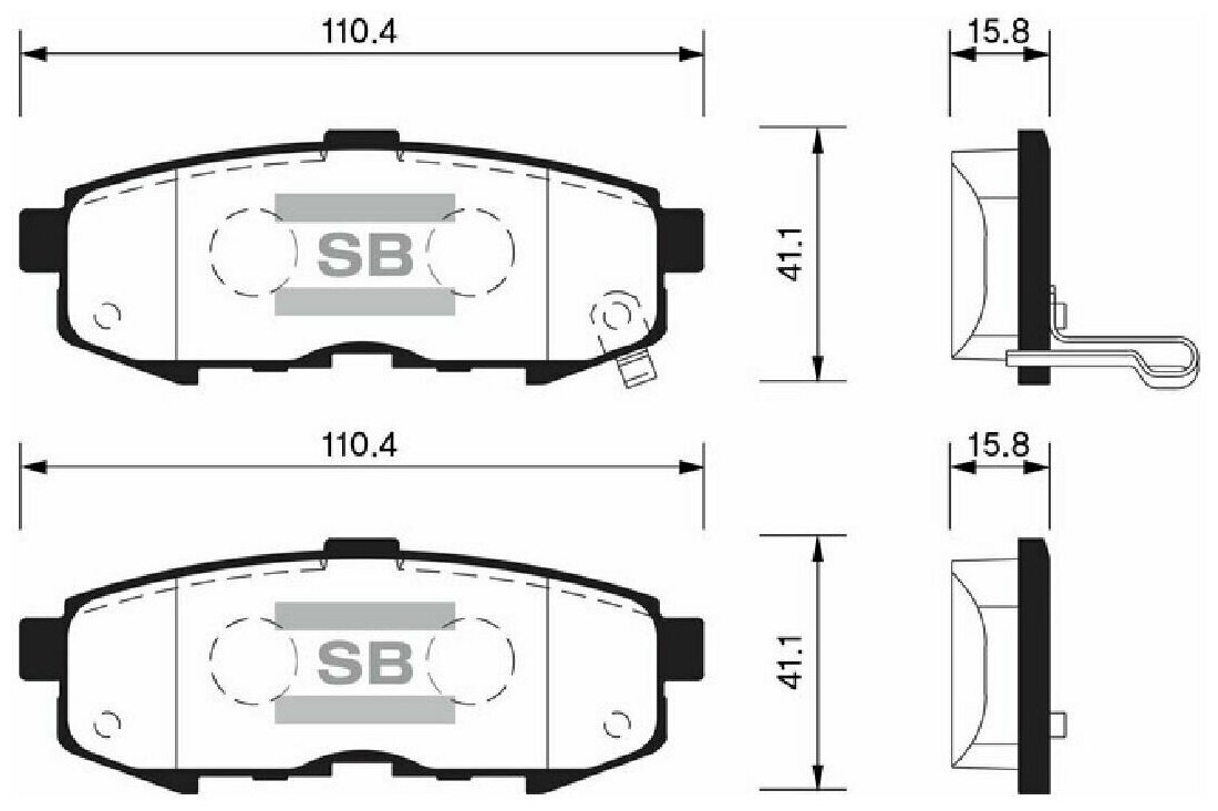 Колодки задние MAZDA MPV II 02-06 SANGSIN BRAKE SP1520