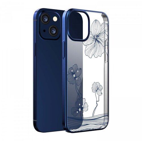 Чехол-накладка Devia Crystal Flora Series Case для iPhone 13 (Цвет: Navy Blue)