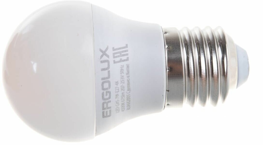 Лампа светодиодная Ergolux 12145, E27, G45, 7 Вт, 4500 К - фотография № 18
