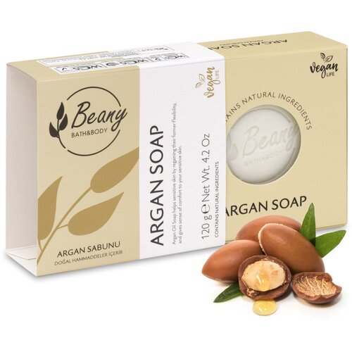Мыло Beany твердое натуральное турецкое Argan Oil Soap с аргановым маслом