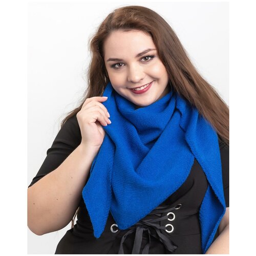 Женский теплый шарф-платок из шерсти, ТМ Reflexmaniya, RN168-Ярко-синий.