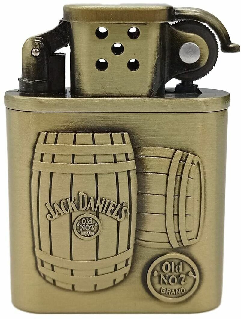 Зажигалка Джек Дэниэлс бочки Jack Daniel's газовая винтаж цвет бронза - фотография № 1